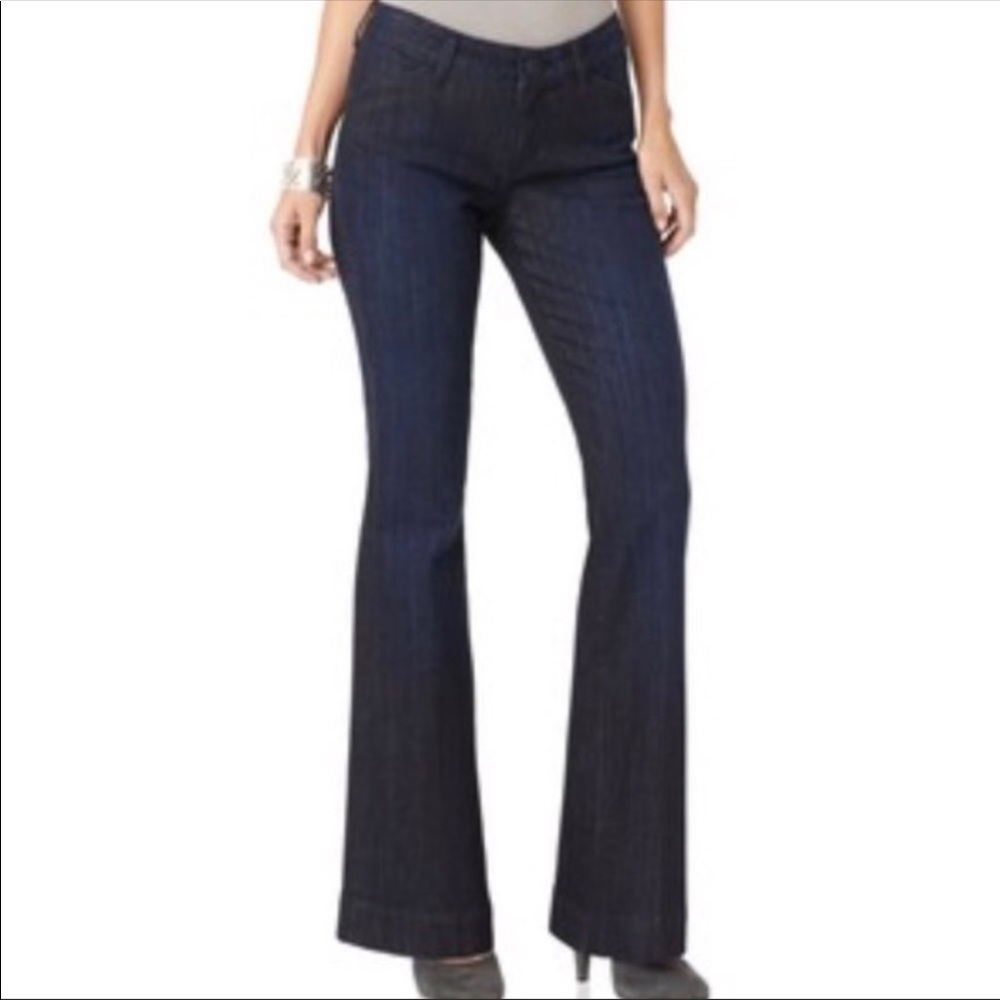 Kut from the Kloth Madeleine Trouser Flare Wide Leg Jeans Dark Wash size 8